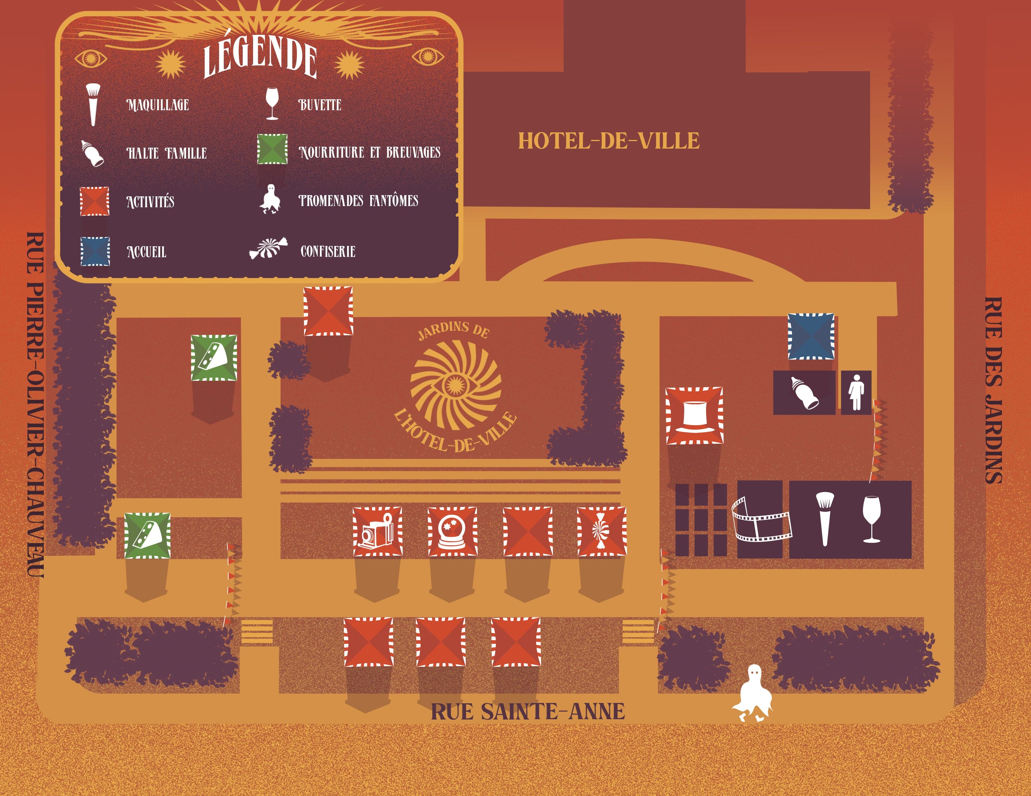 Carte Jardins de l'Hôtel-de-Ville